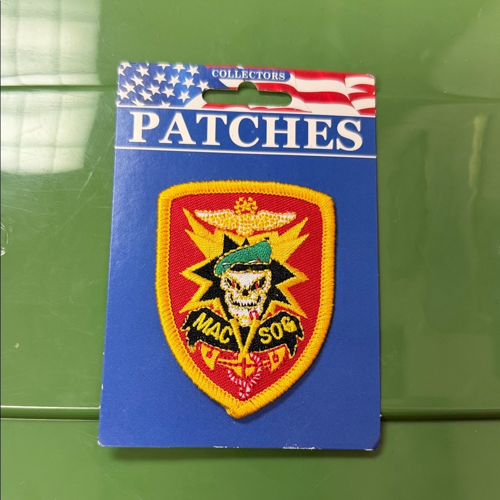 Military Patch with Skull and Dagger Design